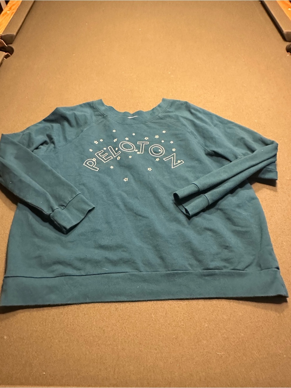 Peloton Teal vintage Crewneck Sweatshirt stars